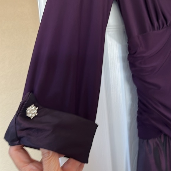 R&M Richards Deep Purple Long Sleeve Dress sz 10 - Picture 4 of 5